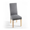 Shankar Steel Grey Linen Effect Wave Back Dining Chair