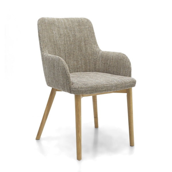 Hawksmoor Sidcup Tweed Oatmeal Dining Chair (Pair)