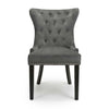 Hawksmoor Lionhead Ring Back Dining Chair Brushed Velvet Grey in Black Legs (Pair)