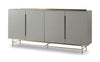 Gillmore Space Alberto Four Door High Sideboard Grey With Brass Accent