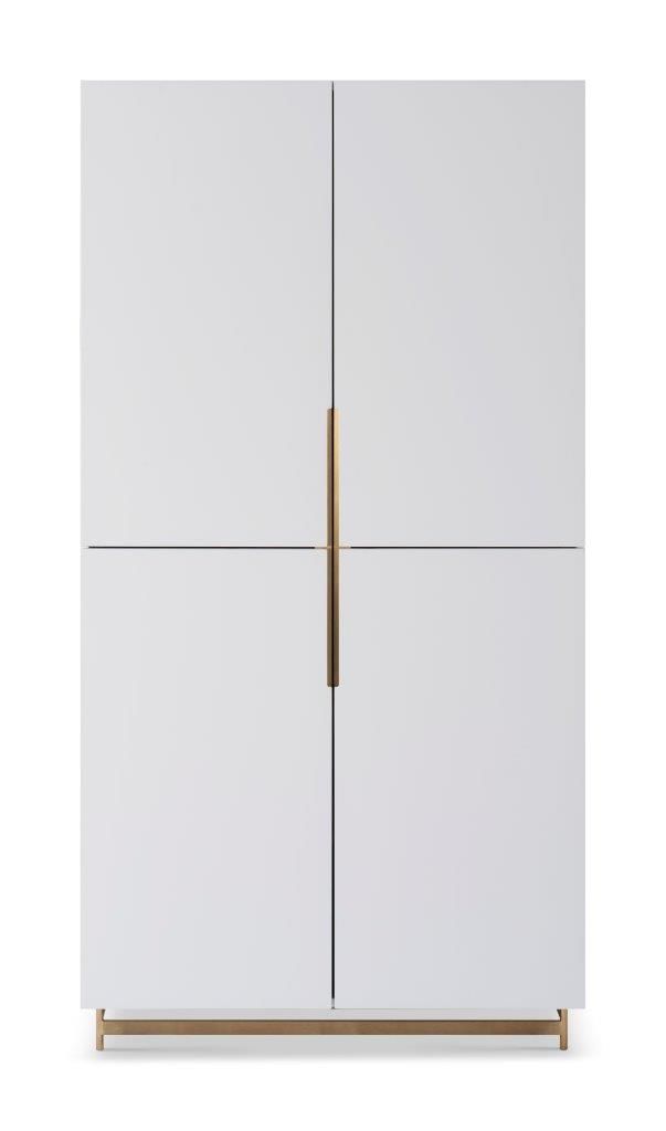 Gillmore Space Alberto Wardrobe White With Brass Accent
