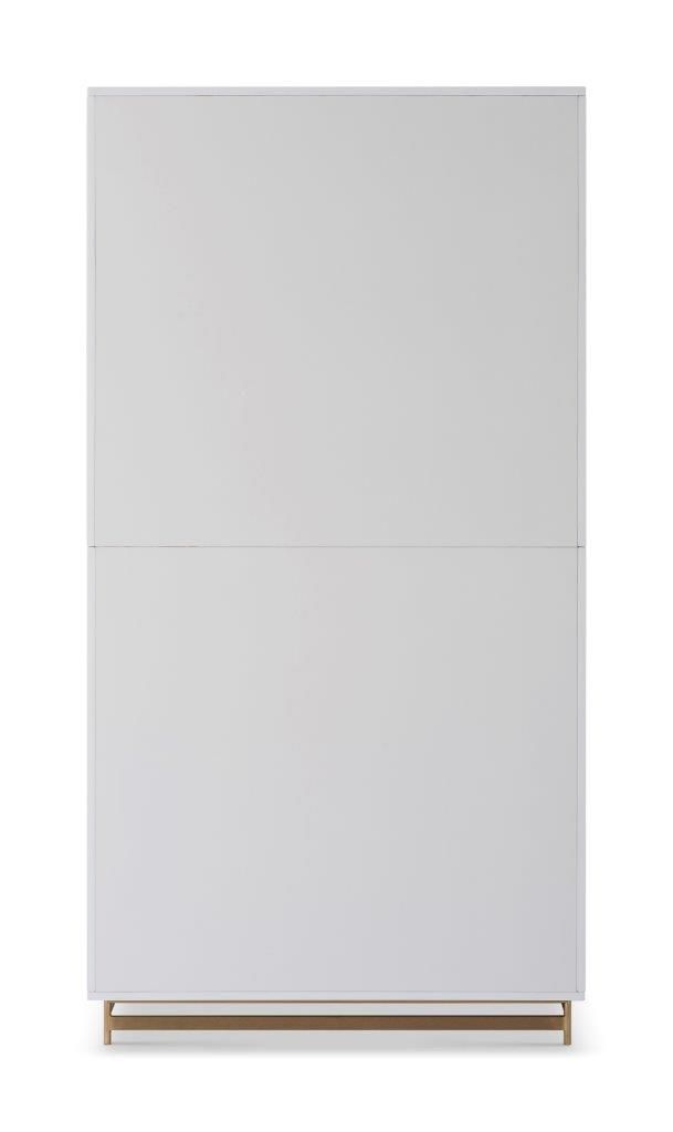Gillmore Space Alberto Wardrobe White With Brass Accent