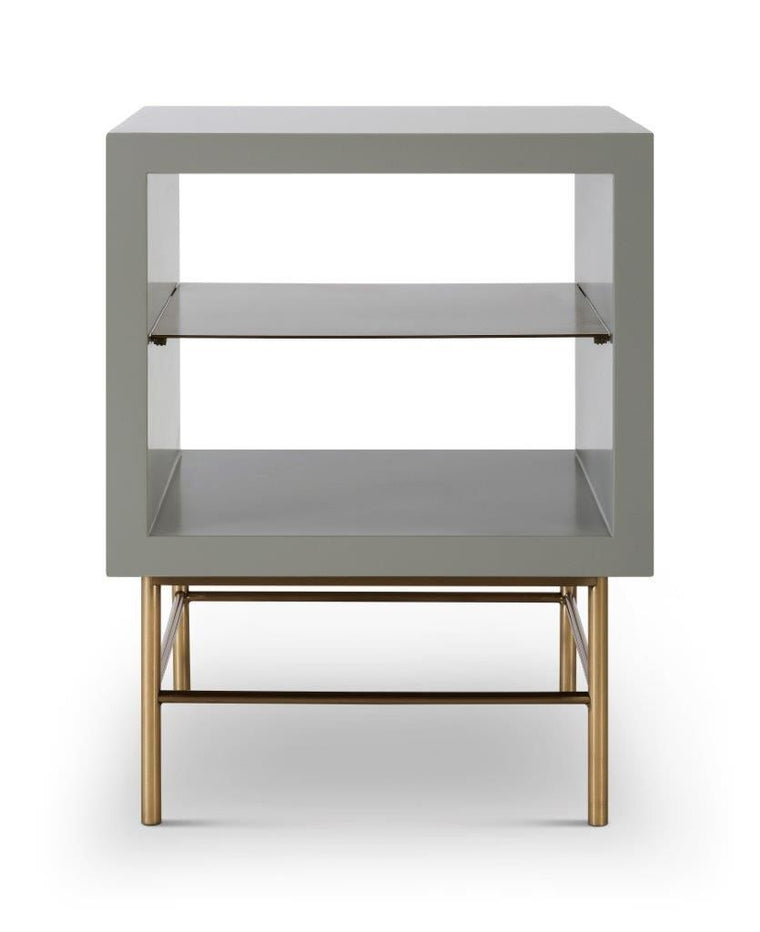 Gillmore Space Alberto Side Table Grey With Brass Accent