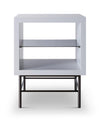Gillmore Space Alberto Side Table White With Dark Chrome Accent