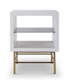 Gillmore Space Alberto Side Table White With Brass Accent