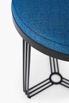 Gillmore Space Finn Circular Side Table Or Stool Admiral Blue Upholstered & Black Frame