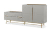 Gillmore Space Alberto Door & Drawer Combination Sideboard Grey With Brass Accent