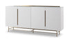 Gillmore Space Alberto Four Door High Sideboard White With Brass Accent
