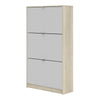 Axton Choctaw Shoe Cabinet With 3 Tilting Doors And 2 Layers In White
