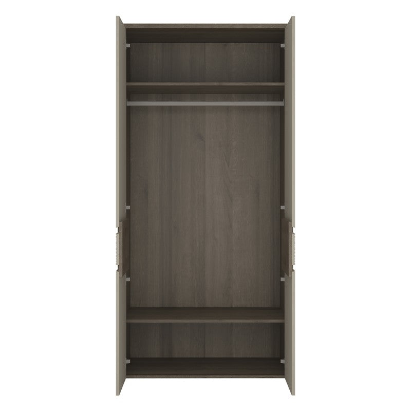 Axton Olinville 2 Door Tall Cupboard/Wardrobe (Inc LED lighting) in Riviera Oak