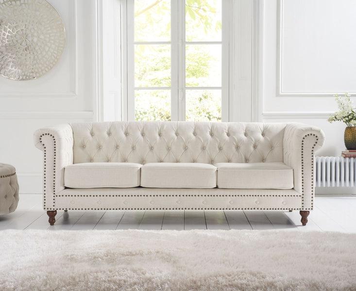 Montrose Ivory Linen 3 Seater Sofa