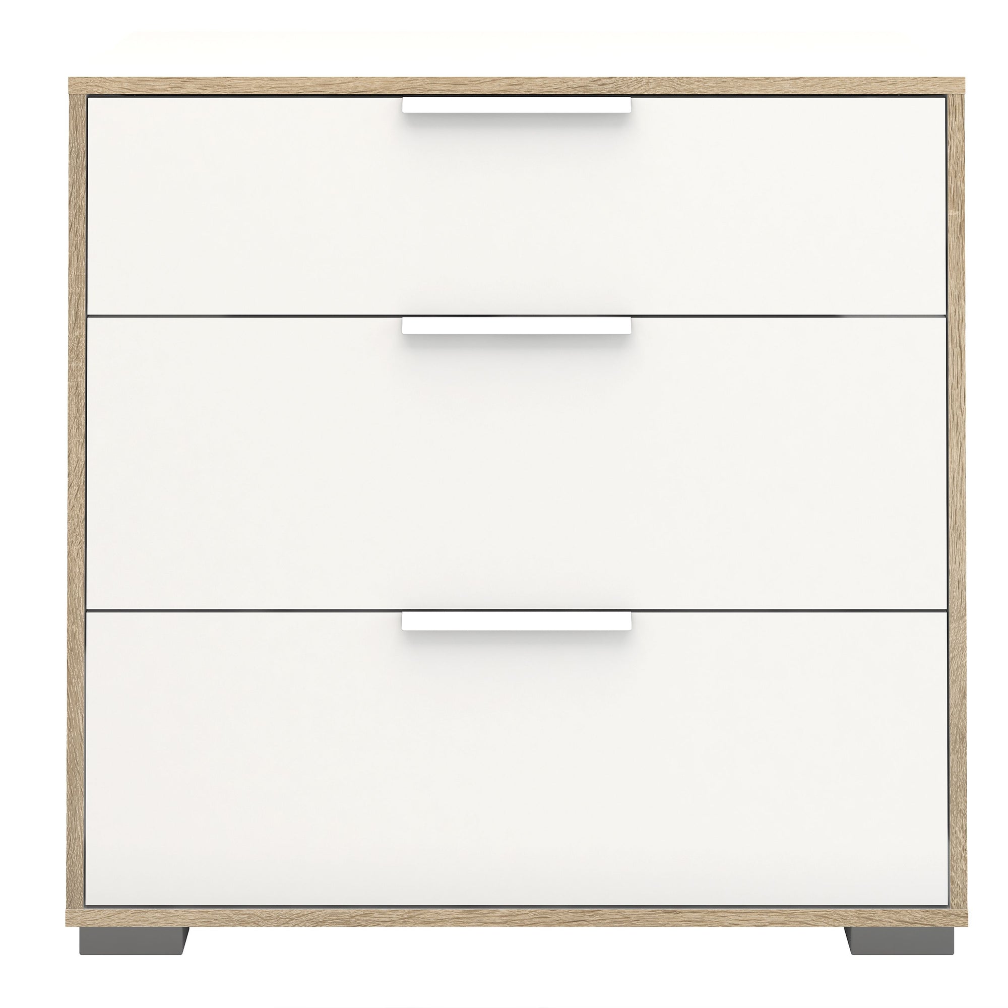 Axton Clason Chest of 3 Drawers In White and Oak