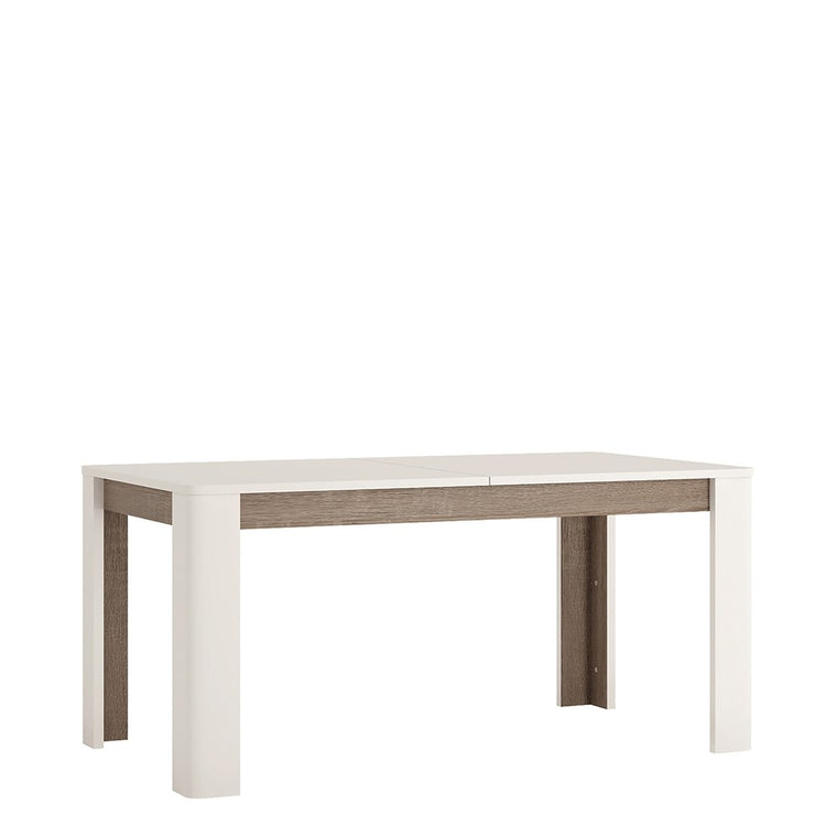 Axton Norwood Living Extending Dining Table In White With A Truffle Oak Trim