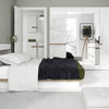 Axton Norwood Bedroom 2 drawer Bedside In White With A Truffle Oak Trim