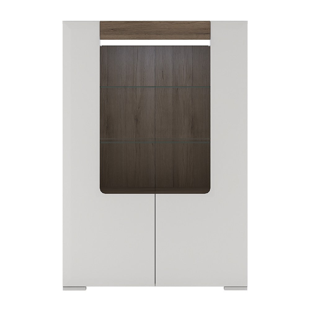Axton Bronxdale Low Glazed 2 door Display Cabinet With Internal Shelves (inc. Plexi Lighting)