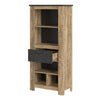 Axton Marlo 1 Drawer Bookcase In Chestnut And Matera Grey