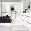 Axton Norwood Bedroom 4 Door Wardrobe With Mirrors In White With A Truffle Oak Trim