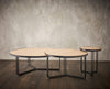 Gillmore Space Finn Large Circular Coffee Table Pale Oak Top & Black Frame