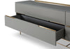 Gillmore Space Alberto Four Drawer Low Sideboard Grey With Brass Accent