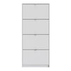 Axton Choctaw Shoe Cabinet With 4 Tilting Doors And 1 Layer In White