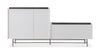 Gillmore Space Alberto Door & Drawer Combination Sideboard White With Dark Chrome Accent