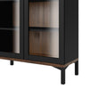 Axton Blauzes Display Cabinet Glazed 2 Doors in Black and Walnut
