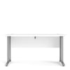 Axton Trinity Desk 150 cm In White With Silver Grey Steel Legs