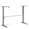 Axton Trinity Desk 150 cm In White With Height Adjustable Legs With Electric Control In Silver Grey Steel