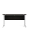 Axton Trinity Desk 150 cm In Black Woodgrain With White Legs