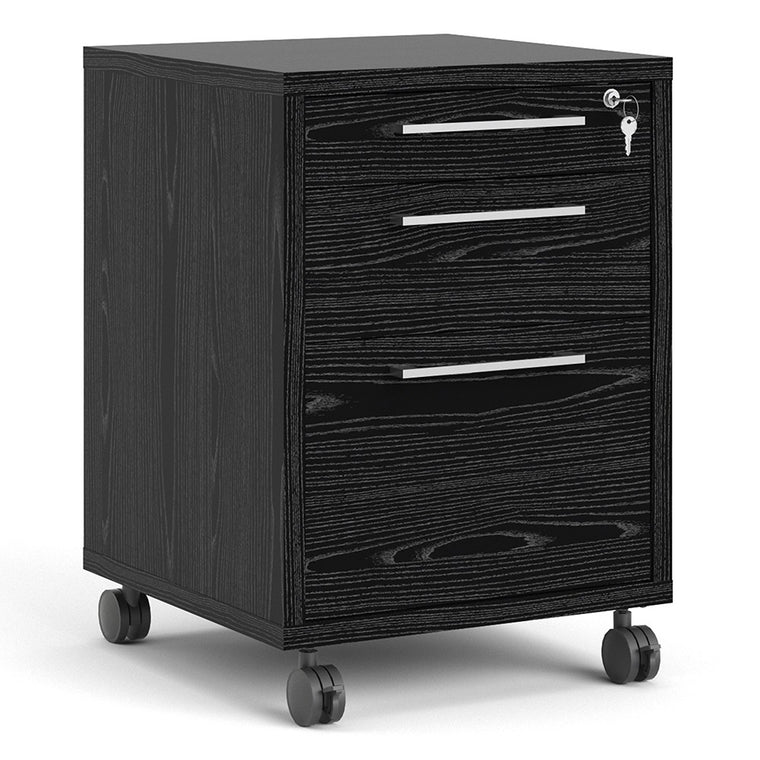 Axton Trinity Mobile file Cabinet In Black Woodgrain