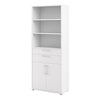 Axton Trinity Bookcase 5 Shelves with 2 Drawers and 2 Doors in White