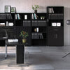 Axton Trinity Bookcase 5 Shelves With 2 Drawers And 2 Doors In Black Woodgrain