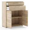 Axton Trinity Bookcase 2 Shelves with 2 Drawers and 2 Doors in Oak
