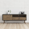 Axton Longwood TV-Unit 1 Door + 1 Drawer In Matt Black Walnut