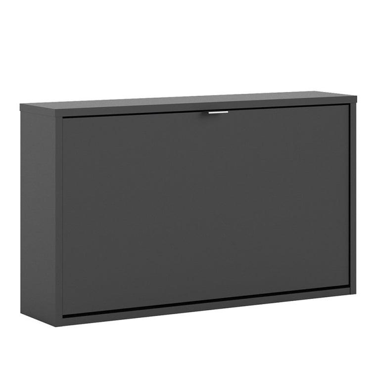Axton Choctaw Shoe Cabinet With 1 Tilting Door And 1 Layer In Matt Black