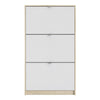 Axton Choctaw Shoe Cabinet With 3 Tilting Doors And 1 Layer In Oak Structure White