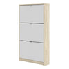 Axton Choctaw Shoe Cabinet With 3 Tilting Doors And 1 Layer In Oak Structure White