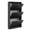 Axton Choctaw Shoe Cabinet With 3 Tilting Doors And 1 Layer In Matt Black