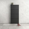 Axton Choctaw Shoe Cabinet With 4 Tilting Doors And 1 Layer In Matt Black