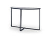 Gillmore Space Finn Demi Lune Console Table Pale Stone Top & Black Frame