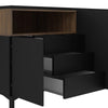 Axton Blauzes Sideboard 3 Drawers 3 Doors In Black and Walnut