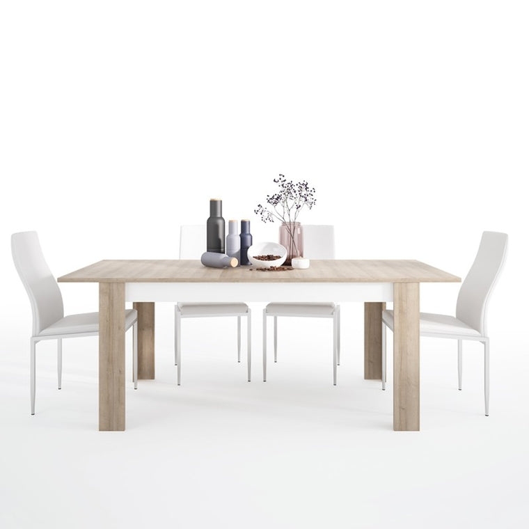 Axton Woodlawn Large Extending Dining Table 160/200 cm + 4 Milan High Back Chair White