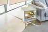 Gillmore Space Alberto Side Table White With Brass Accent