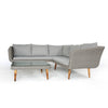 Home Junction Americano Contemporary Corner Sofa with Coffee Table/Footstool in Grey