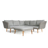 Home Junction Americano Contemporary Corner Sofa with Coffee Table/Footstool in Grey