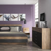 Axton Harding 160 cm Double Bed In Stirling Oak With Matt Black Fronts
