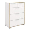 Axton Clason Chest of 5 Drawers (2+3) in White and Oak