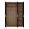 Axton Harding 3 Door Wardrobe With Mirror Door in Stirling Oak With Matt Black Fronts