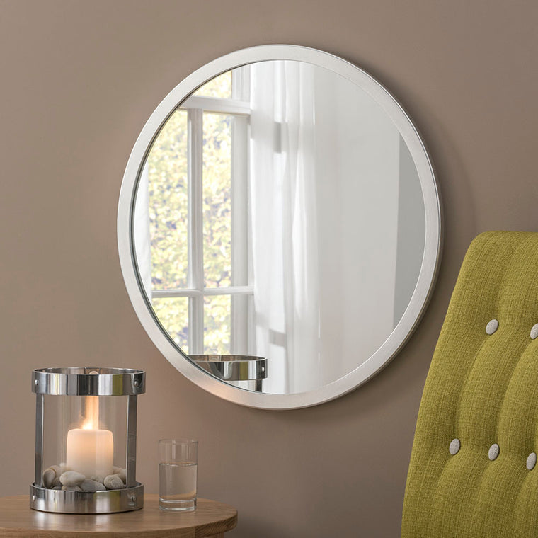 Yearn Contemporary Classic Circle Silver Mirror