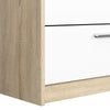 Axton Clason Wardrobe 2 Doors 4 Drawers In Oak With White High Gloss